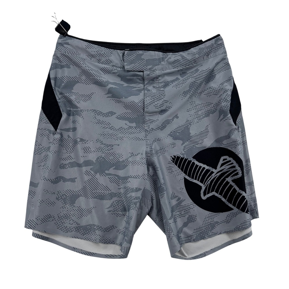 Hayabusa MMA Fight Shorts Mens 38 Grey Camo Excellent Grappling BJJ Training